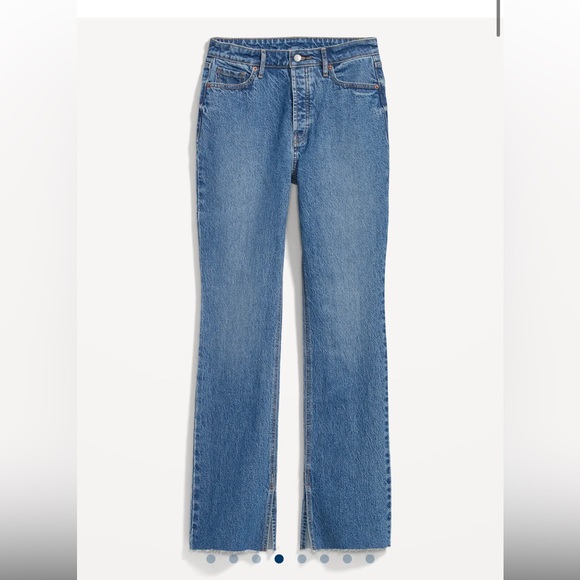 NWT Extra High-Waisted Button-Fly Kicker Boot-Cut Side-Slit Jeans for Women - Picture 2 of 6